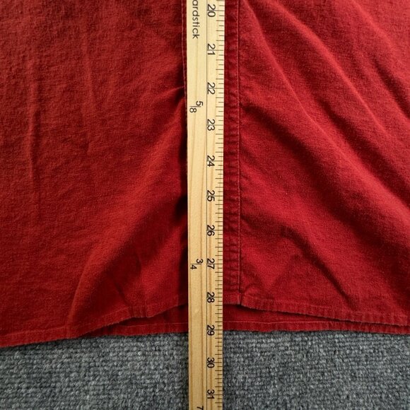 Orvis Hemp Tencel Blend Mens Short Sleeve Button Up Shirt Large Orange Red - Picture 4 of 11